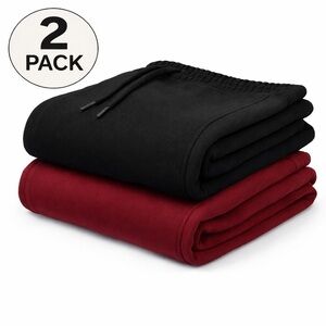 2 Pack Large Unisex Sweatpants – Black & Burgundy – NWOT